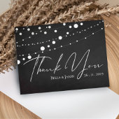Chalkboard String Lights Bruiloft Dank u Briefkaart