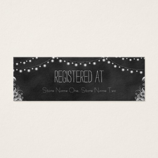 Chalkboard String Lights Gift Registry Enclosures Mini Visitekaartjes (Voorkant)