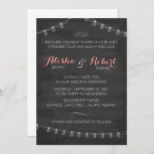 Chalkboard String Lights Rustic Country Invitation Kaart (Voorkant / Achterkant)