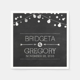 Chalkboard String Lights Rustieke bruiloft Servet
