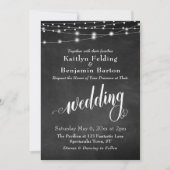 Chalkboard String Lights, Typografie Wedding Kaart (Voorkant)