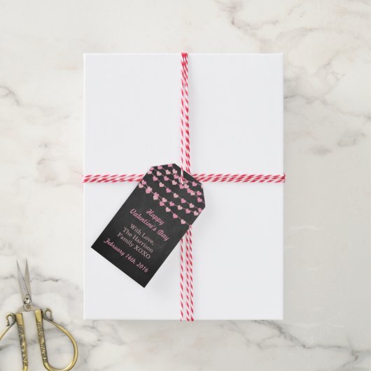 Chalkboard String Love Heart Happy Valentine Day Cadeaulabel (Met Touw)