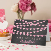 Chalkboard String Love Heart Happy Valentine Day Feestdagen Kaart