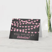 Chalkboard String Love Heart Happy Valentine Day Feestdagen Kaart (Voorkant)