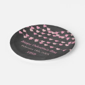 Chalkboard String Love Heart Happy Valentine Day Papieren Bordje (Gekanteld)