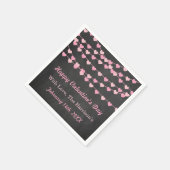 Chalkboard String Love Heart Happy Valentine Day Servet (Hoek)