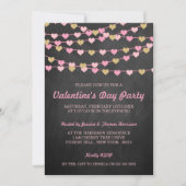 Chalkboard String Love Heart Valentijnsdag Party Kaart (Voorkant)