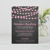 Chalkboard String Love Heart Valentijnsdag Party Kaart (Staand voorkant)