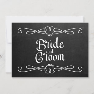 Chalkboard Style "Bride and Groom" Wedding Sign.