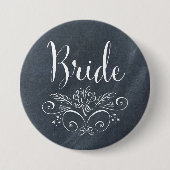 Chalkboard Style Bride-Button Ronde Button 7,6 Cm (Voorkant)