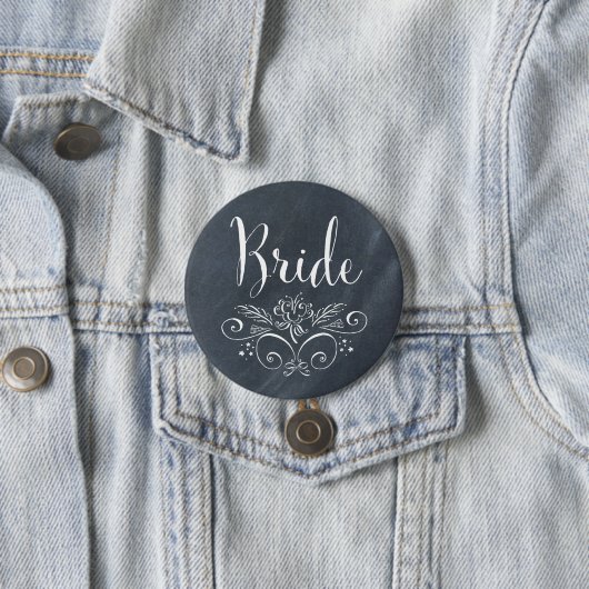 Chalkboard Style Bride-Button Ronde Button 7,6 Cm (In situ)