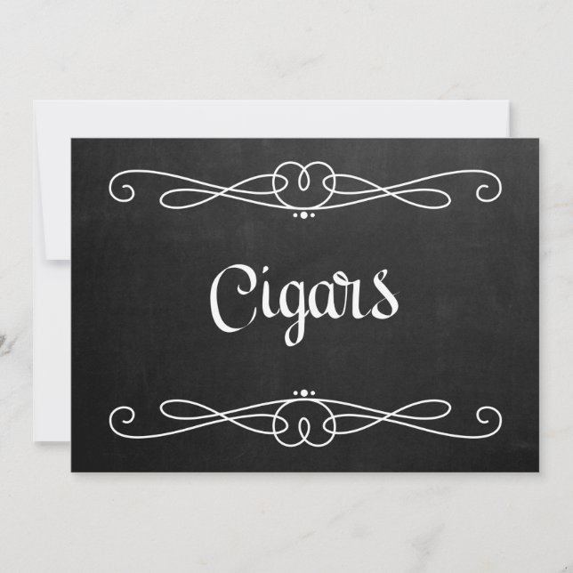Chalkboard Style "Cigars" Wedding Sign (Voorkant)