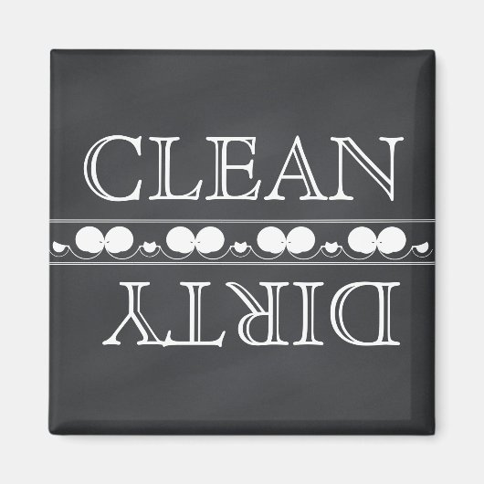 Chalkboard Style Dishwaser Magnet Clean & Dirty (Voorkant)