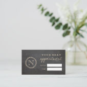 Chalkboard Style Elegant Monogram Appointkaart Visitekaartje (Staand voorkant)