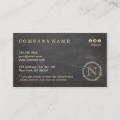 Chalkboard Style Elegant Monogram Appointkaart Visitekaartje (Achterkant)