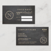 Chalkboard Style Elegant Monogram Appointkaart Visitekaartje (Voorkant / Achterkant)