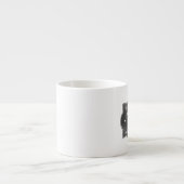 Chalkboard Style Familienaam en Monogram Espresso Kop (Voorkant)