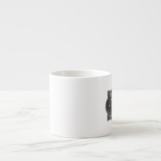 Chalkboard Style Familienaam en Monogram Espresso Kop (Voorkant)