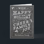 Chalkboard  Style Happy Holiday Feestdagen Kaart<br><div class="desc">geïnspireerde typografie geeft deze chalkboardcafé-gebarentaal een vrolijke vakantiekaart een charmant en feestelijk gevoel met holly tak details. Pas het jaar,  de familienaam,  een foto en een gepersonaliseerd voorgedrukt bericht aan om dit echt één van een soort te maken.</div>