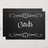 Chalkboard Style "Kaarten" Wedding Sign Kaart (Voorkant / Achterkant)