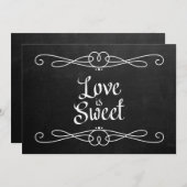 Chalkboard Style "Love is Sweet" Weddenschap Kaart (Voorkant / Achterkant)