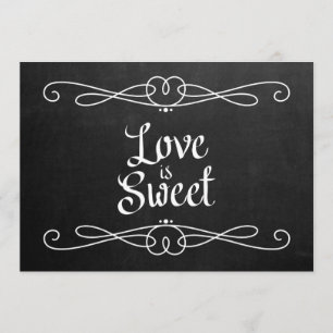 Chalkboard Style "Love is Sweet" Weddenschap Kaart