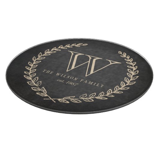 Chalkboard Style Monogram Cutting Board Snijplank (Hoek)