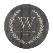 Chalkboard Style Monogram Cutting Board Snijplank (Voorkant)