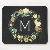 Chalkboard Style Monogram Mousepad Muismat (Voorkant)