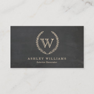 Chalkboard Style Monogram Visitekaartjes