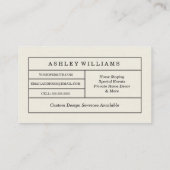 Chalkboard Style Monogram Visitekaartjes (Achterkant)