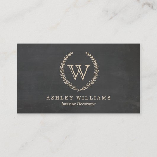 Chalkboard Style Monogram Visitekaartjes (Voorkant)