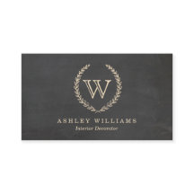 Chalkboard Style Monogram Visitekaartjes