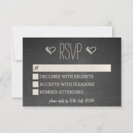 Chalkboard Style RSVP Kaartje
