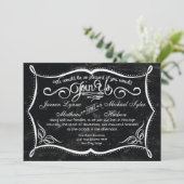 Chalkboard Style Rustic Swirl Typographic Invites Kaart (Staand voorkant)