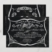 Chalkboard Style Rustic Swirl Typographic Invites Kaart (Voorkant / Achterkant)