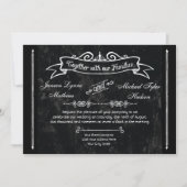 Chalkboard Style Rustic Swirl Typographic Invites Kaart (Voorkant)