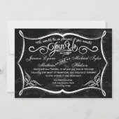 Chalkboard Style Rustic Swirl Typographic Invites Kaart (Voorkant)