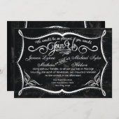 Chalkboard Style Rustic Swirl Typographic Invites Kaart (Voorkant / Achterkant)