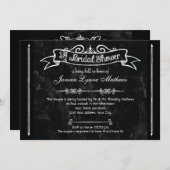 Chalkboard Style Rustic Swirl Vrijgezellenfeest Ka Kaart (Voorkant / Achterkant)