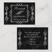 Chalkboard Style Rustil Swirl Cadeauregistratie Ka Informatiekaartje (Voorkant / Achterkant)