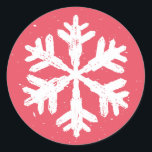 Chalkboard Style Snowflake Christmas Kaart Seal Ronde Sticker<br><div class="desc">Gebruik deze  sneeuwvlok stickers om uw kerstkaart enveloppen verzegelen. Bijpassende kaarten beschikbaar!</div>