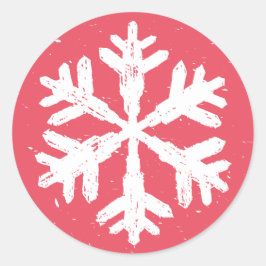 Chalkboard Style Snowflake Christmas Kaart Seal Ronde Sticker
