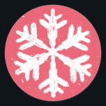 Chalkboard Style Snowflake Christmas Kaart Seal Ronde Sticker<br><div class="desc">Gebruik deze  sneeuwvlok stickers om uw kerstkaart enveloppen verzegelen. Bijpassende kaarten beschikbaar!</div>