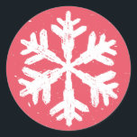 Chalkboard Style Snowflake Christmas Kaart Seal Ronde Sticker<br><div class="desc">Gebruik deze  sneeuwvlok stickers om uw kerstkaart enveloppen verzegelen. Bijpassende kaarten beschikbaar!</div>