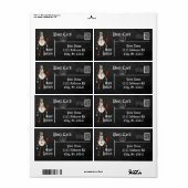 Chalkboard Style Snowman - Blauw Etiket (Full Sheet)