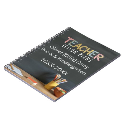Chalkboard-Style Teacher Lesson Plan Notebook Notitieboek (Linkerzijde)