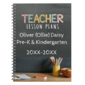 Chalkboard-Style Teacher Lesson Plan Notebook Notitieboek (Voorkant)