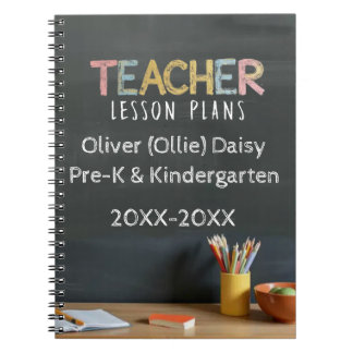 Chalkboard-Style Teacher Lesson Plan Notebook Notitieboek