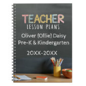 Chalkboard-Style Teacher Lesson Plan Notebook Notitieboek (Voorkant)